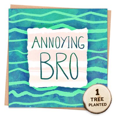 Eco Brother Card. Tree, Bee Friendly Seed Gift. Annoying Bro Wrapped