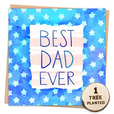 Eco Father's Day Birthday Card & Seed Gift. Best Dad Ever Wrapped