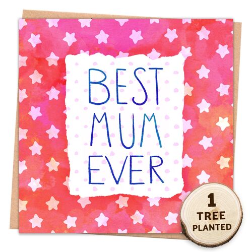 Eco Mother's Day Card & Plantable Seed Gift. Best Mum Ever Wrapped