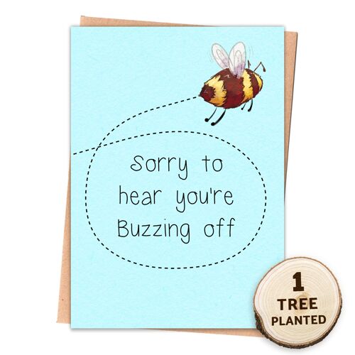 Eco Friendly Leaving Card & Bee Seed Gift. Bon Voyage Bee Wrapped