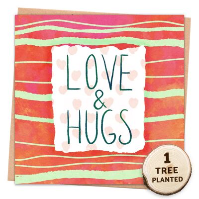 Zero Waste Card & Eco Friendly Bee Seed Gift. Love & Hugs Wrapped