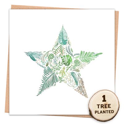 Zero Waste Card & Eco Friendly Bee Seed Gift. Green Star Wrapped