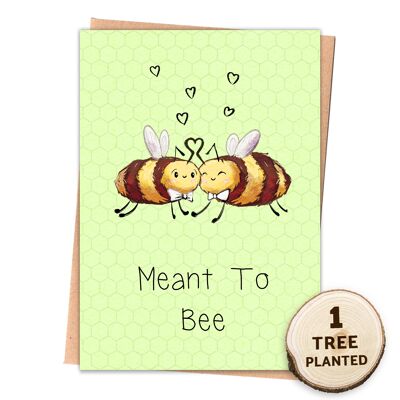 Eco Friendly LGBT Gay Wedding Card & Seed Gift. Bowtie Bees Wrapped