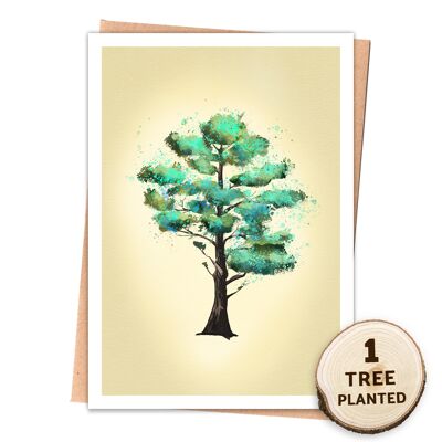 Zero Waste Tree Card, Eco Friendly Bee Seed Gift. Scots Pine Wrapped