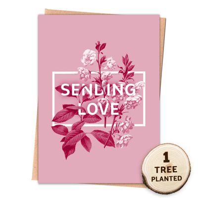 Recycled Eco Card, Plantable Bee Friendly Seed. Sending Love Wrapped