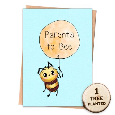 Recycled Baby Card & Eco Friendly Seed Gift. Parents to Bee Wrapped