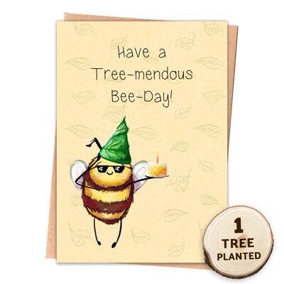 Zero Waste Card & Eco Friendly Seed Gift. Bee Day Sunnies Wrapped