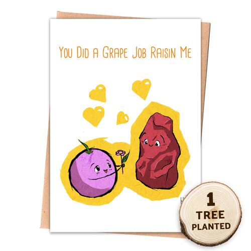 Eco Mum Dad Parent Card. Bee Friendly Seed Gift. Raisin Me Wrapped