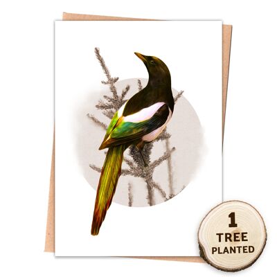 British Bird Nature Card, regalo di semi ecologici per api. Gazza Avvolto