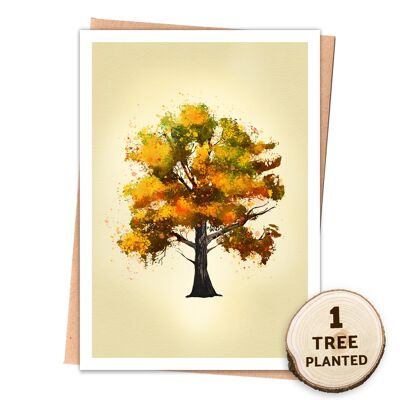 Carte de plantation d'arbres recyclés. Cadeau écologique de graines d'abeille. Chêne Enveloppé