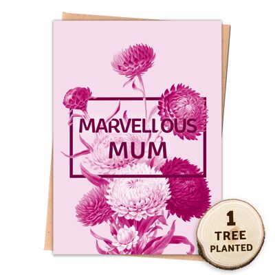 Eco Card Gift w/ Flower Seed Mother's Day. Marvellous Mum Wrapped