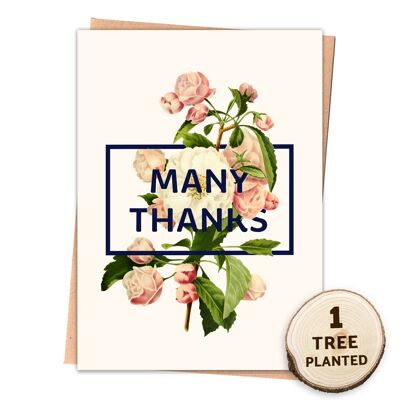 Umweltfreundliches Dankeschön-Kartengeschenk mit Blumensamen. Vielen Dank verpackt