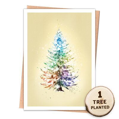 Eco Friendly Card & Plantable Flower Seed Gift. Rainbow Fir Wrapped