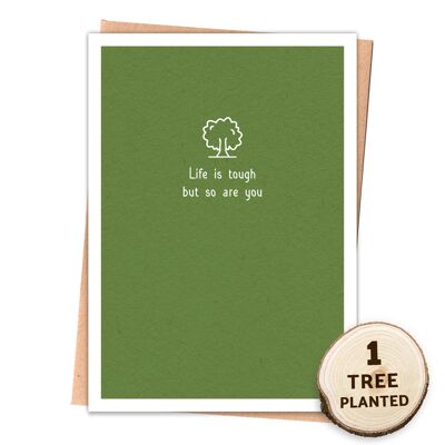 Encouragement Card. Motivational Eco Seed Gift. You're Tough Wrapped