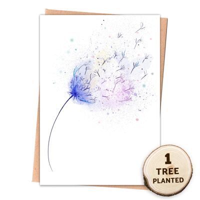Eco Dandelion Card. Plantable Flower Seed Gift. MoonlitBurst Wrapped