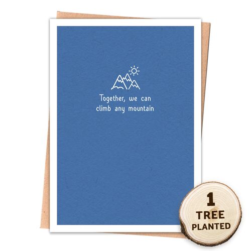 Motivational Eco Card & Seed Paper Gift. Mountain Climbing Wrapped