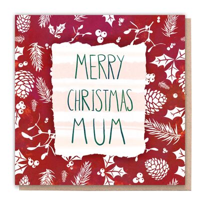 Eco Friendly Christmas Card & Flower Seed Gift. Merry Mum Wrapped