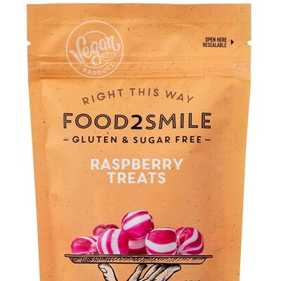 Candy sugar-free, vegan and gluten-free | Raspberry Treats 8x90 grams