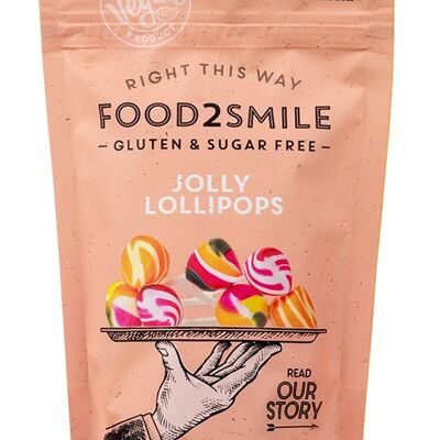 Sucettes sans sucre, végétaliennes et sans gluten | Jolly Lollipops 8x7pcs/56 grammes