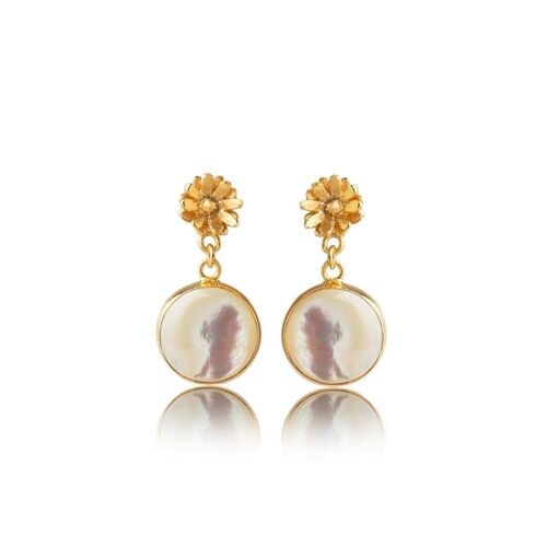 Agape Earrings Mother Of Pearl 925 Gold Plated