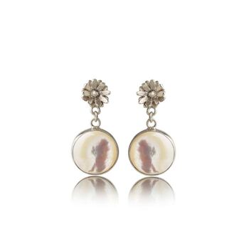 Boucles d'Oreilles Agape Nacre 925 Plaqué Argent 1