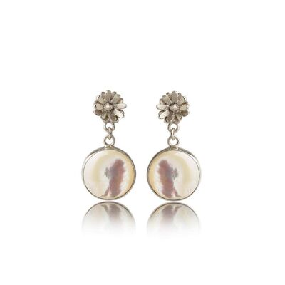 Boucles d'Oreilles Agape Nacre 925 Plaqué Argent