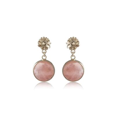 Pendientes Agape Cuarzo Rosa 925 Plateado