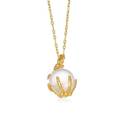 Collier Clea Quartz Boule Plaqué Or 925