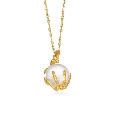 Clea Quartz Ball Necklace 925 Gold Plated