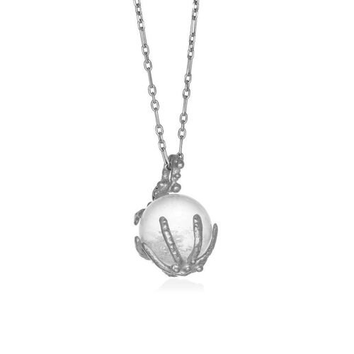 Clea Quartz Ball Necklace 925 Silver Plated