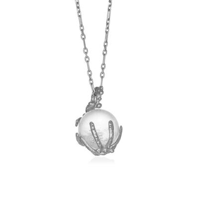 Clea Quartz Ball Necklace 925 Silver Plated