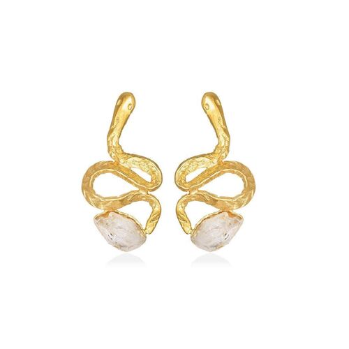 Cleo Snake Earrings Quartz 925 Gold Plated