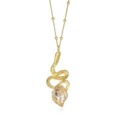 Cleo Snake Pendant Quartz 925 Gold Plated