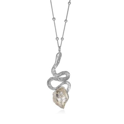 Pendentif Cléo Serpent Quartz925 Plaqué Argent