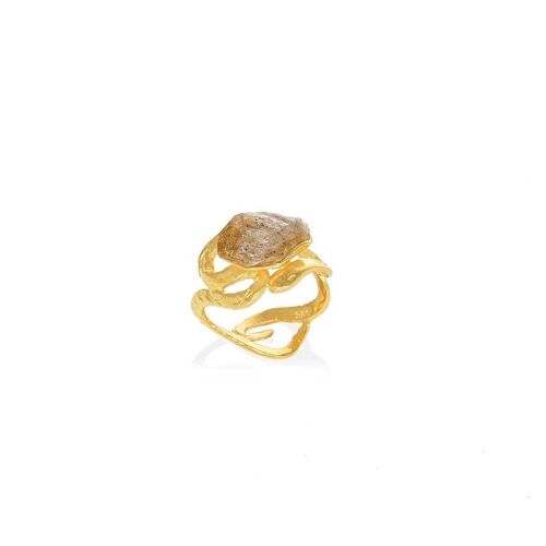 Cleo Snake Ring Quartz925 Gold Plated