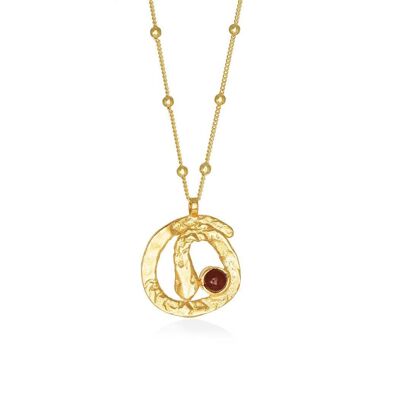Hecate’s Wheel Pendant Carnelian 925 Gold Plated