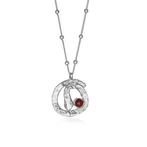 Hecate’s Wheel Pendant Carnelian 925 Silver Plated