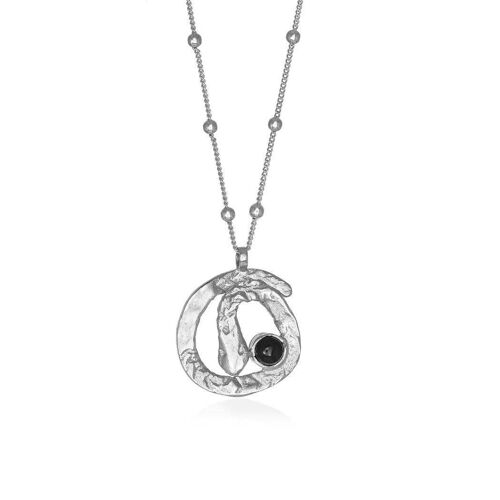 Hecate’s Wheel Pendant Onyx 925 Silver Plated