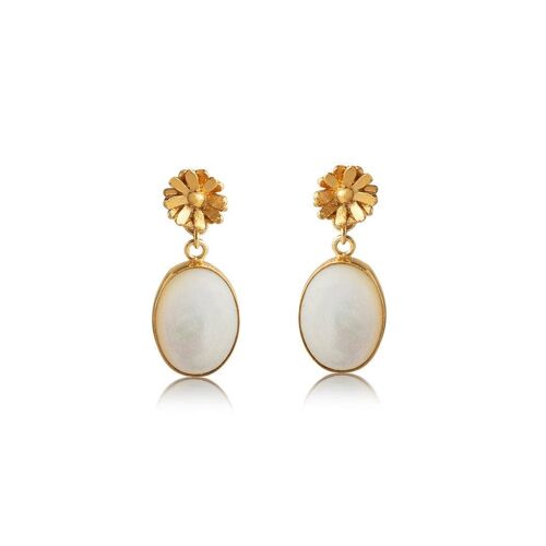 Hermione Earrings Mother Of Pearl 925 Gold Plated
