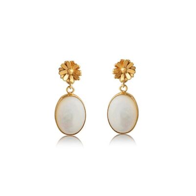 Hermione Earrings Mother Of Pearl 925 Silver Plated