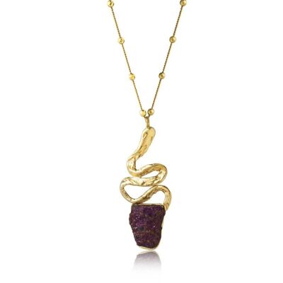 Leta Snake Pendant Chalcopyrite 925 Silver Plated