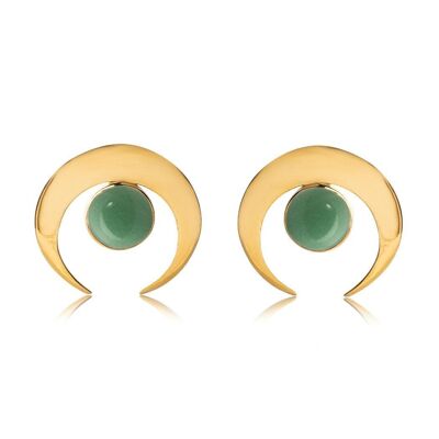 Luna Earrings Aventurine 925 Gold Plated