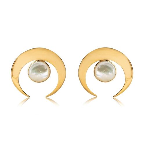 Luna Earrings Pearl 925 Gold Plated