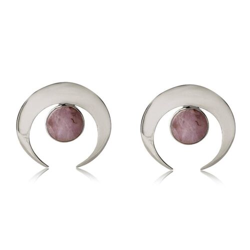 Luna Earrings Rose Quartz 925 Silver Plated