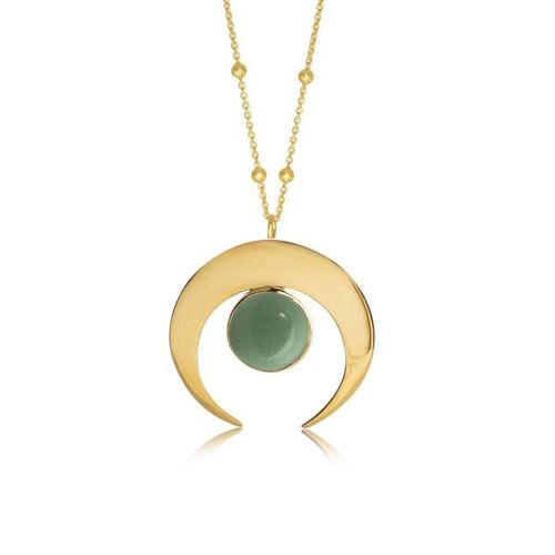 Luna Necklace Aventurine 925 Gold Plated