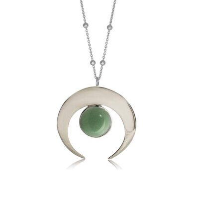 Collier Luna Aventurine Plaqué Argent 925