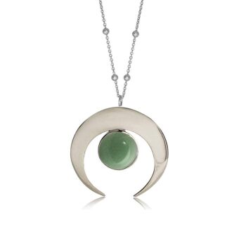 Collier Luna Aventurine Plaqué Argent 925 1