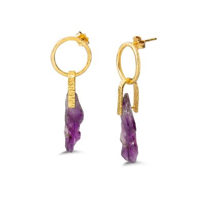 Monique Earrings Amethyst925 Gold Plated