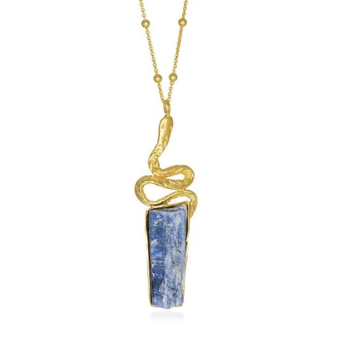 Myra Kyanite Snake Pendant925 Gold Plated