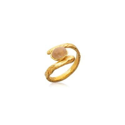 Nofretete Ring Mondstein925 vergoldet